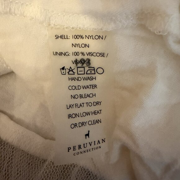 Peruvian Connection Giselle L Large White Tulle Mesh Elastic Waist Fairy Skirt - Picture 6 of 7